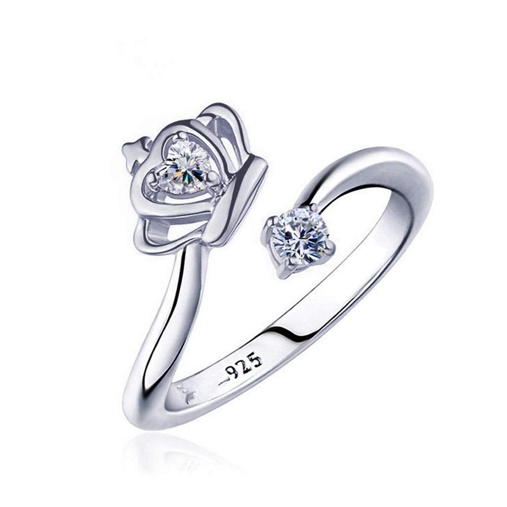 ANILLO TODOJOYAS CORONA CON CIRCONES PLATEADO PLATA - 1