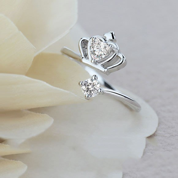 ANILLO TODOJOYAS CORONA CON CIRCONES PLATEADO PLATA - 2