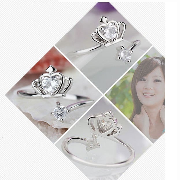 ANILLO TODOJOYAS CORONA CON CIRCONES PLATEADO PLATA - 3