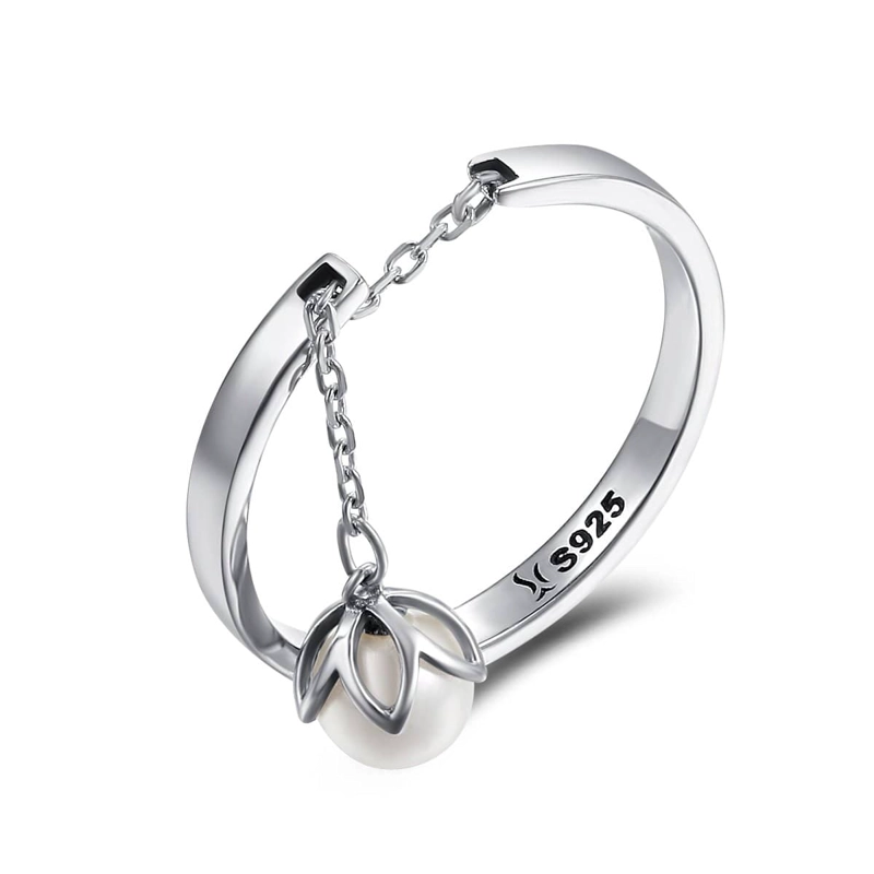 ANILLO TODOJOYAS FLOR Y PERLA PLATA 925 - 1