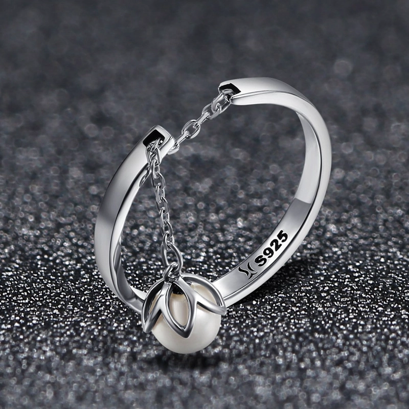 ANILLO TODOJOYAS FLOR Y PERLA PLATA 925 - 4