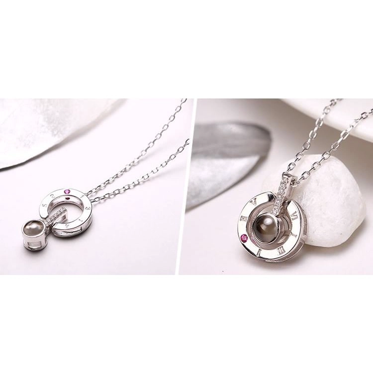 COLLAR TODOJOYAS ENCHAPADO EN PLATA COLGANTE TE AMO EN 100 IDIOMAS PLATEADO - 5