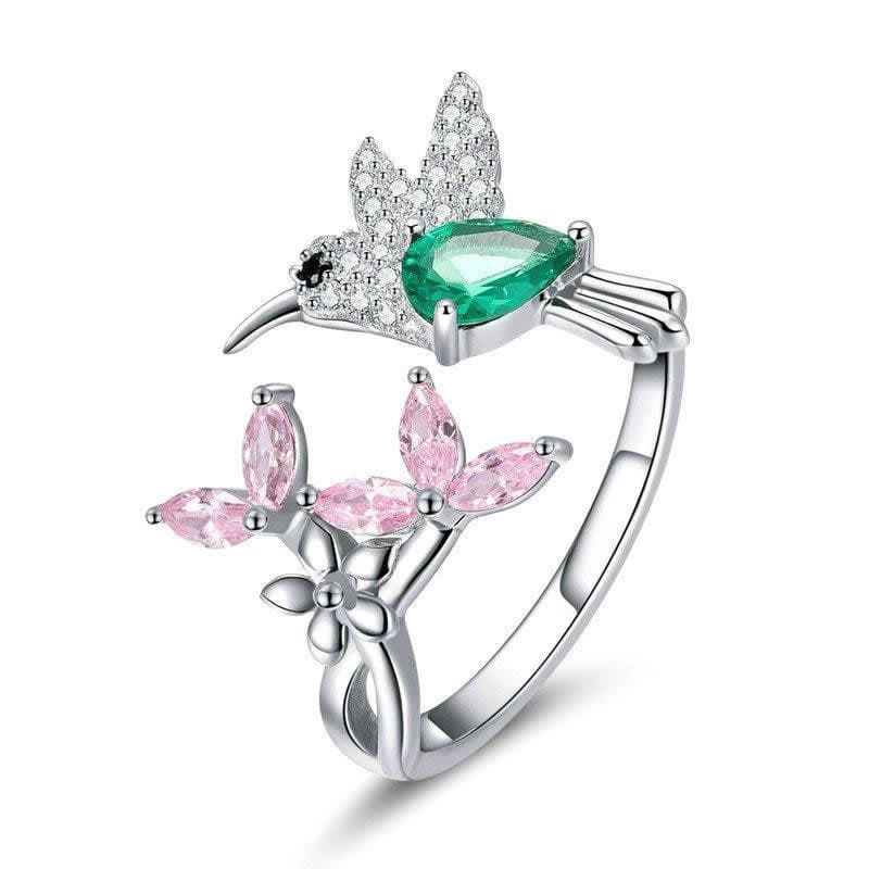ANILLO TODOJOYAS COLIBRI PICAFLOR CIRCONES PLATA 925 - 1