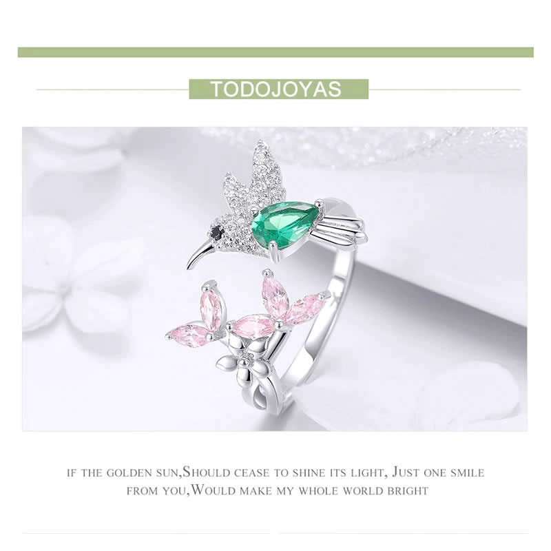 ANILLO TODOJOYAS COLIBRI PICAFLOR CIRCONES PLATA 925 - 2