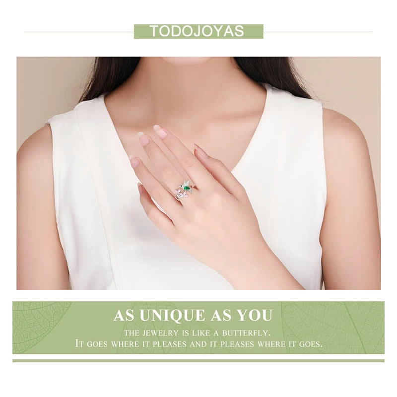 ANILLO TODOJOYAS COLIBRI PICAFLOR CIRCONES PLATA 925 - 5