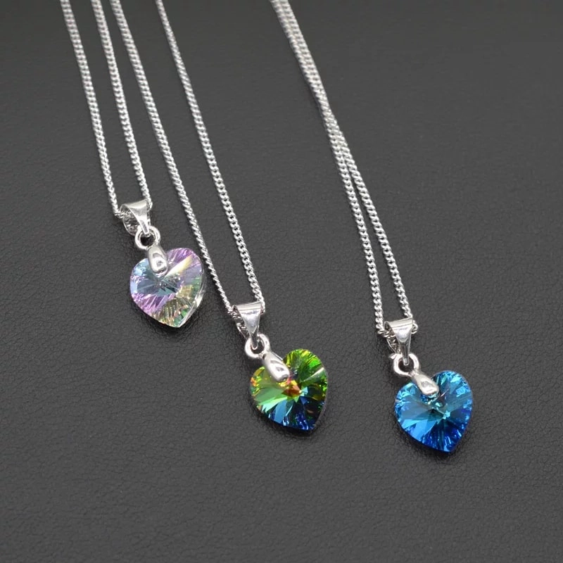 COLLAR TODOJOYAS ENCHAPADO EN PLATA COLGANTE CRISTAL AZUL PLATEADO - 3