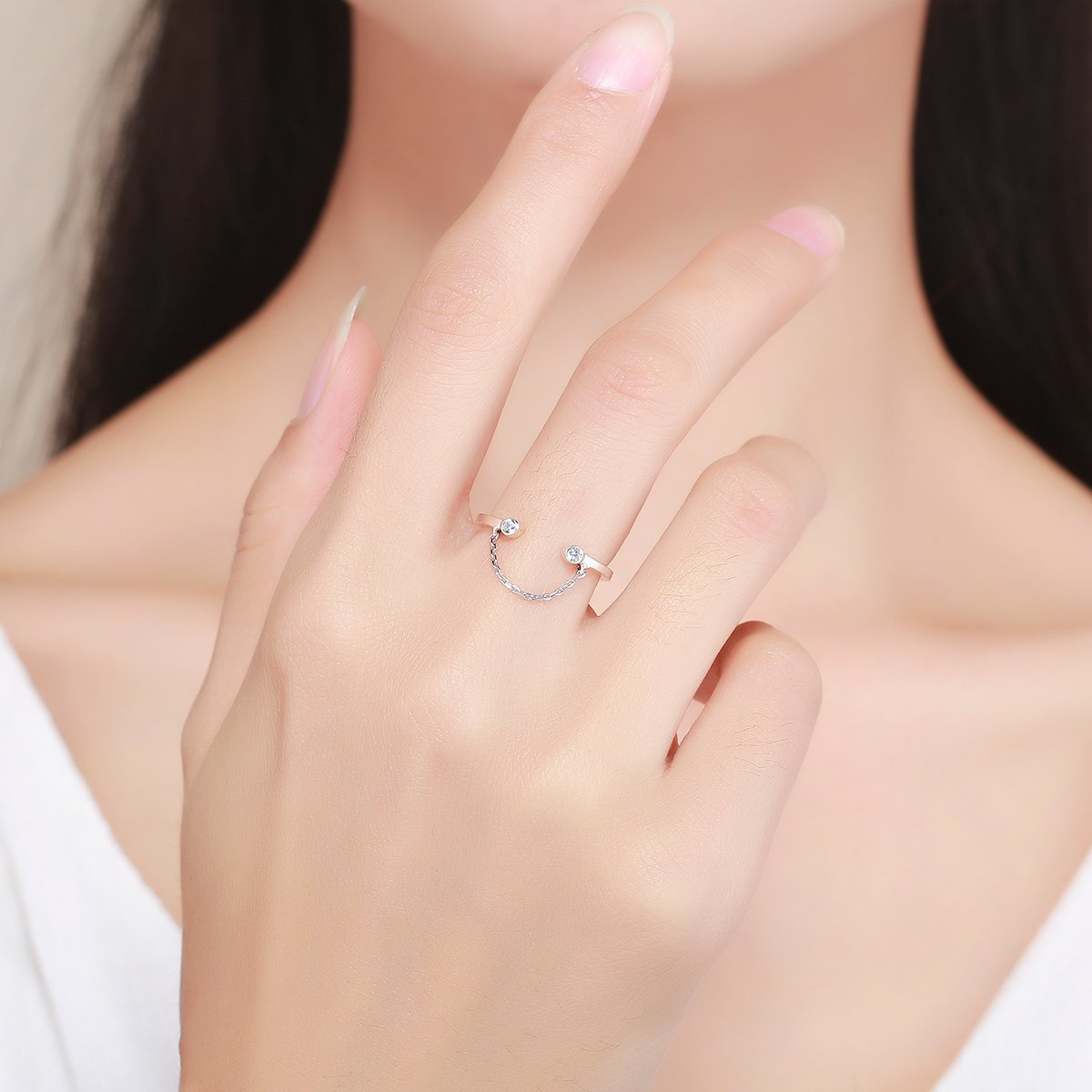 ANILLO TODOJOYAS ARCO CON CIRCONES PLATA 925 - 2