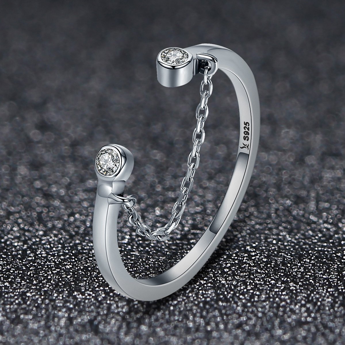 ANILLO TODOJOYAS ARCO CON CIRCONES PLATA 925 - 4