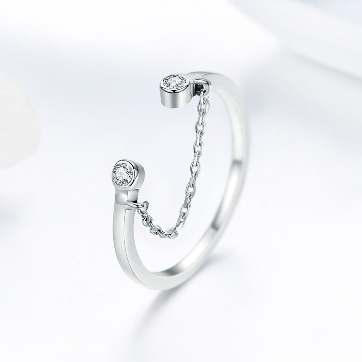 ANILLO TODOJOYAS ARCO CON CIRCONES PLATA 925 - 5