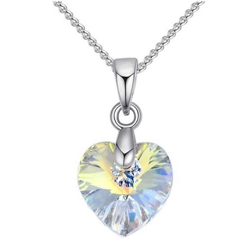 COLLAR TODOJOYAS ENCHAPADO EN PLATA COLGANTE CRISTAL AURORA BOREAL PLATEADO - 1