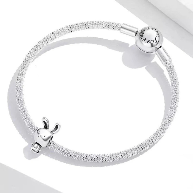CHARM DIJE PLATA 925 CONEJITO LINDO - 3
