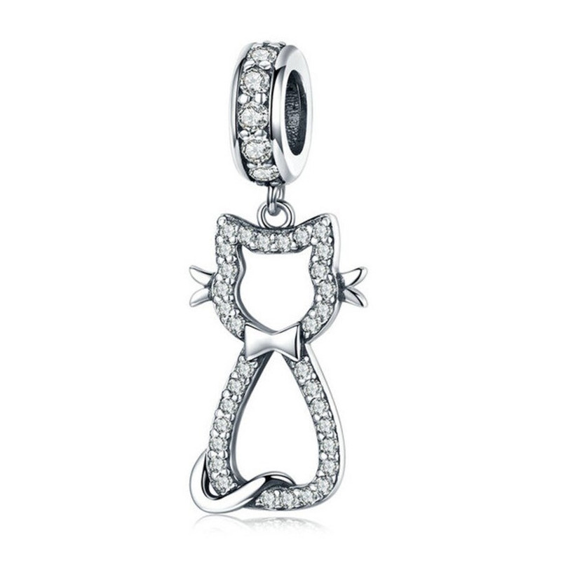 CHARM DIJE PLATA 925 GATITO FELIZ - 1