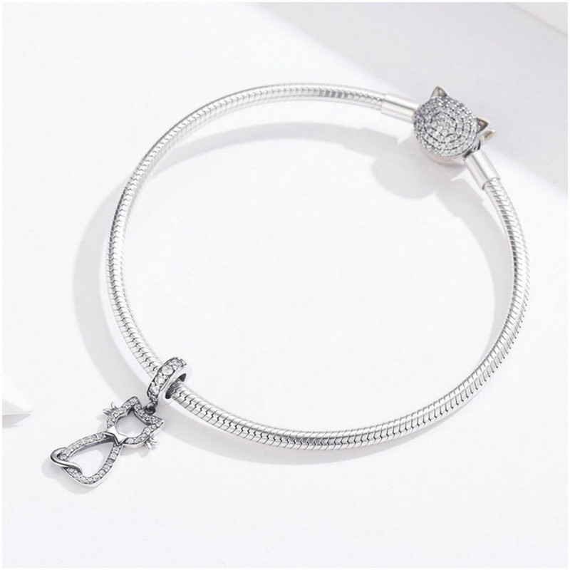 CHARM DIJE PLATA 925 GATITO FELIZ - 2