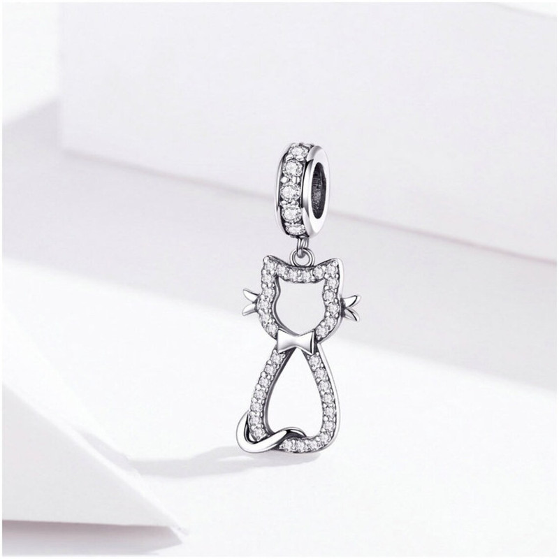 CHARM DIJE PLATA 925 GATITO FELIZ - 3