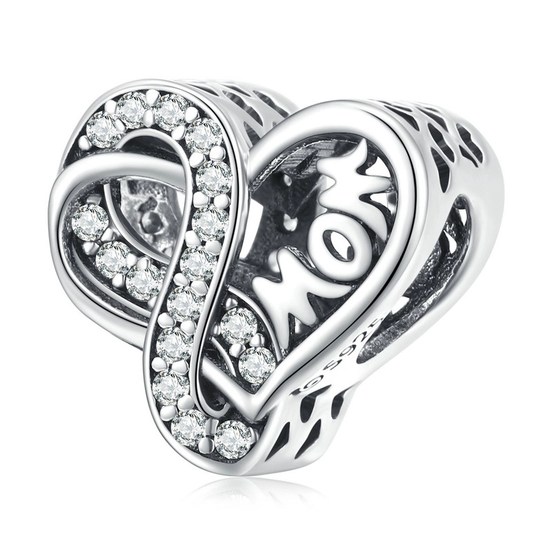 CHARM DIJE PLATA 925 CORAZON INFINITO MOM - 1