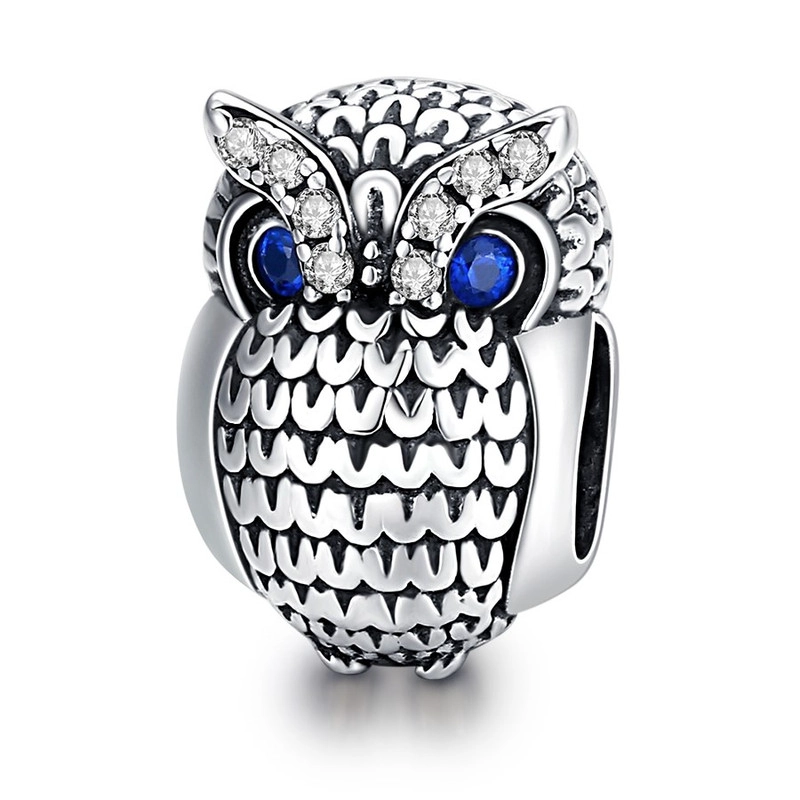 CHARM DIJE PLATA 925 BUHO PLATEADO - 1