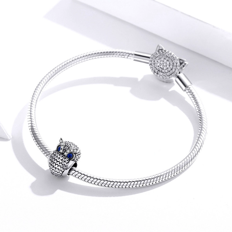 CHARM DIJE PLATA 925 BUHO PLATEADO - 2