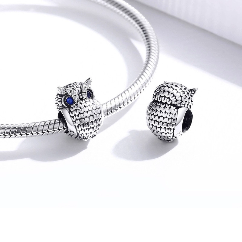 CHARM DIJE PLATA 925 BUHO PLATEADO - 4