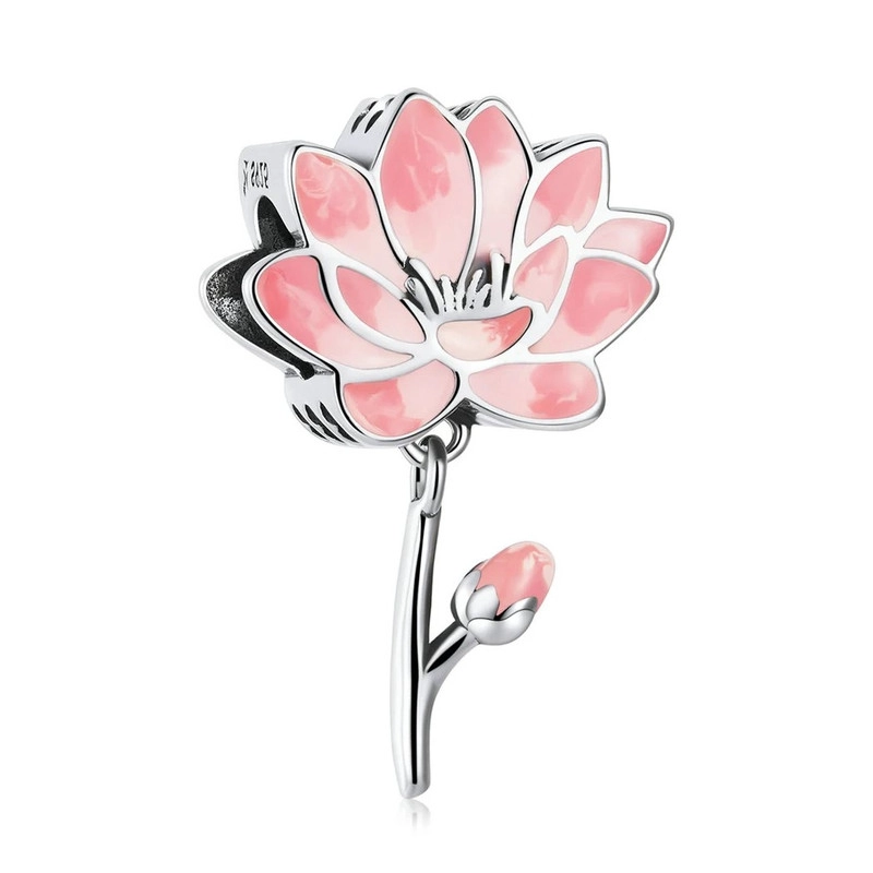 CHARM DIJE PLATA 925 FLOR DE LOTO FRESCA - 1