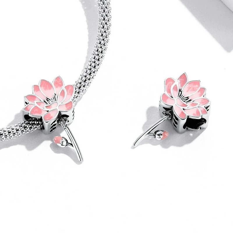 CHARM DIJE PLATA 925 FLOR DE LOTO FRESCA - 2