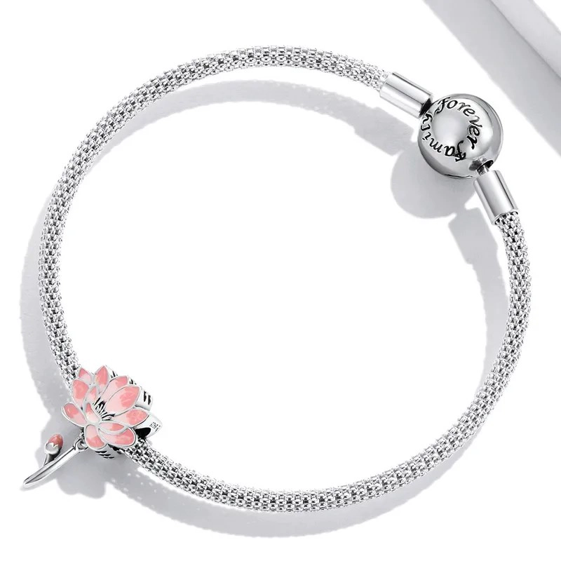 CHARM DIJE PLATA 925 FLOR DE LOTO FRESCA - 3