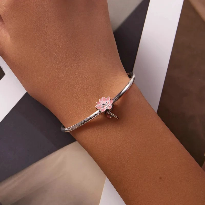 CHARM DIJE PLATA 925 FLOR DE LOTO FRESCA - 4