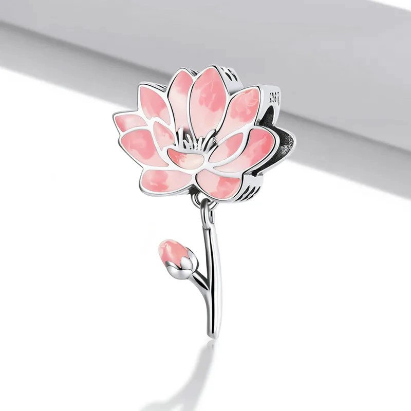 CHARM DIJE PLATA 925 FLOR DE LOTO FRESCA - 5