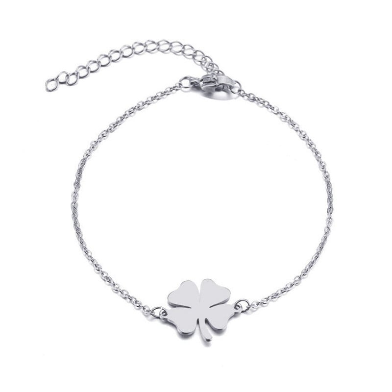 PULSERA TODOJOYAS TREBOL DE LA SUERTE PLATEADA ACERO - 1