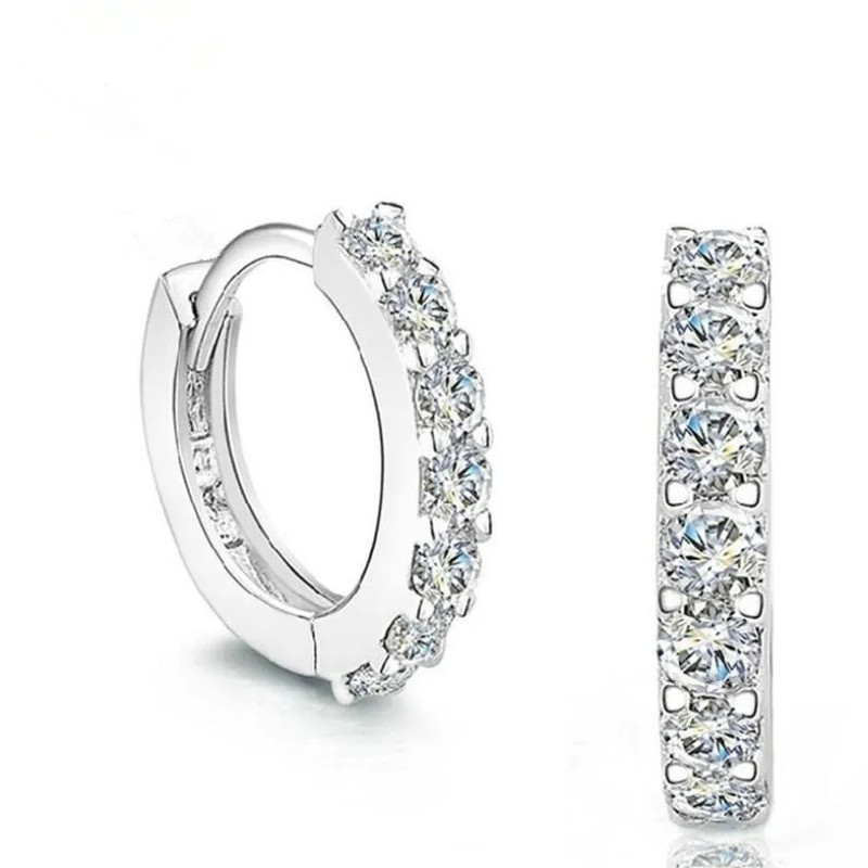 AROS ARGOLLAS HUGGIE 12MM PLATEADO - 1