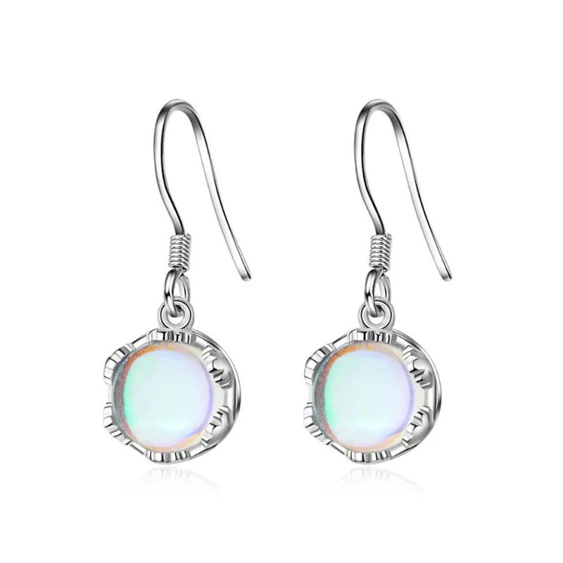 AROS TODOJOYAS REDONDOS CIRCON LUNAR PLATEADO PLATA - 1