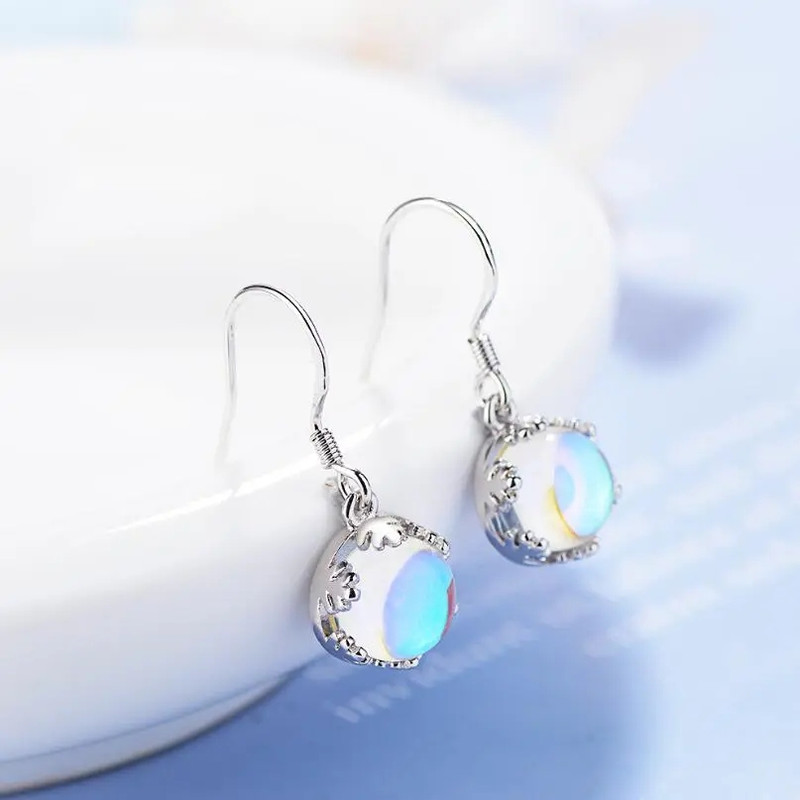 AROS TODOJOYAS REDONDOS CIRCON LUNAR PLATEADO PLATA - 2