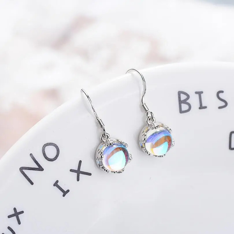 AROS TODOJOYAS REDONDOS CIRCON LUNAR PLATEADO PLATA - 4