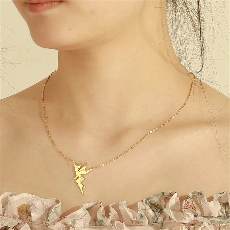 COLGANTE TODOJOYAS ACERO COLLAR HADA DORADO - 5