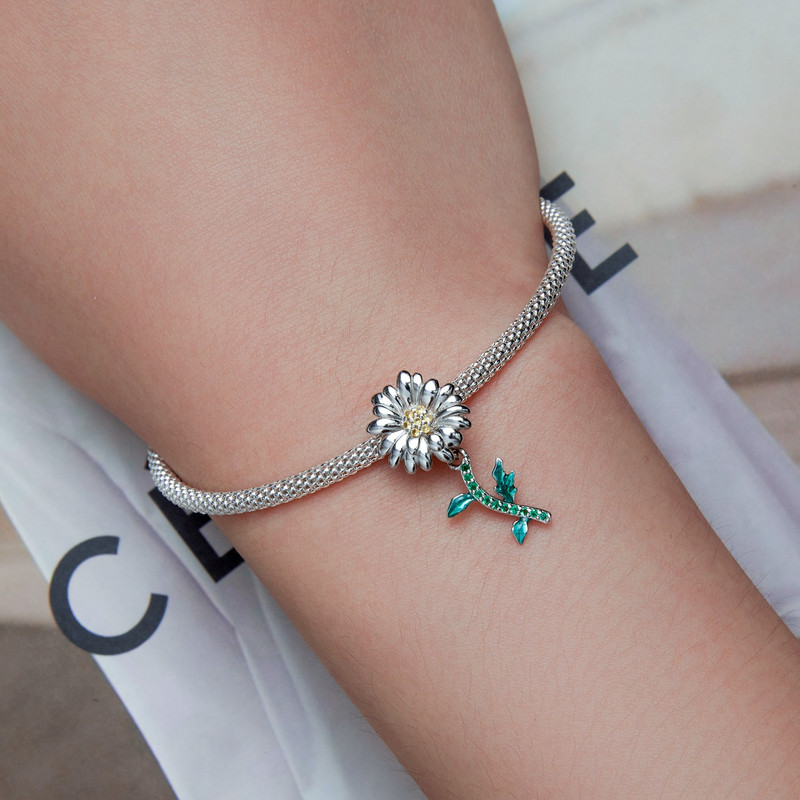 CHARM DIJE PLATA 925 MARGARITA DAISY FLOWER - 2