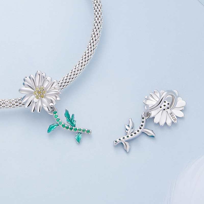 CHARM DIJE PLATA 925 MARGARITA DAISY FLOWER - 3