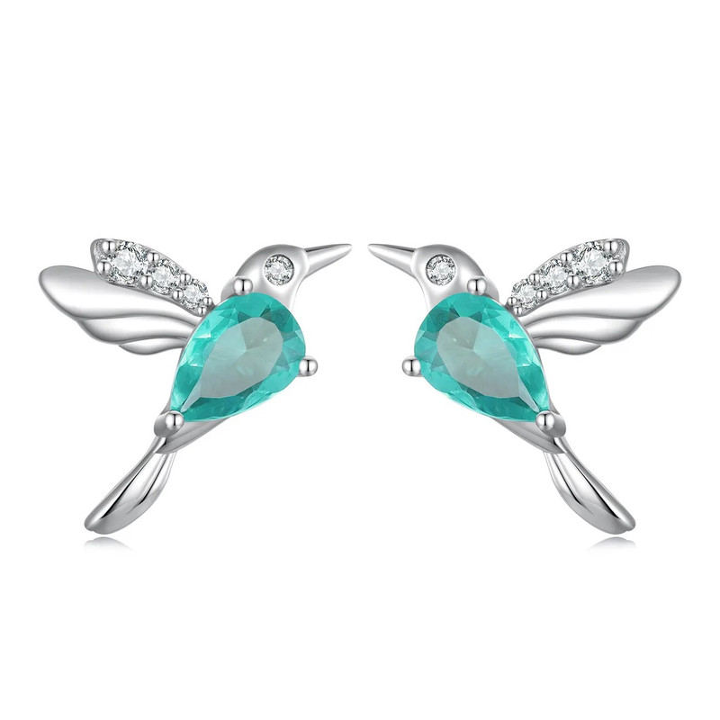 AROS TODOJOYAS PLATA 925 COLIBRI PAJARO VERDE HUMMINGBIRD - 1