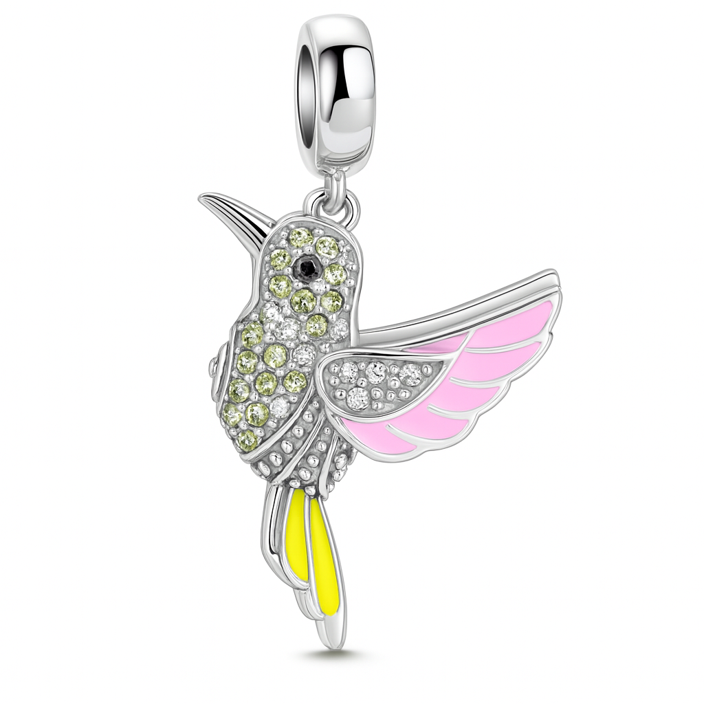 CHARM DIJE COLGANTE COLIBRI AVE TRICOLOR - 1