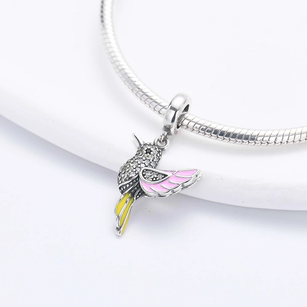 CHARM DIJE COLGANTE COLIBRI AVE TRICOLOR - 2