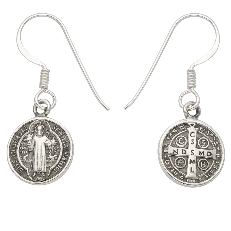 AROS PLATA 925 COLGANTE SAN BENITO PROTECTOR MEDALLA - 3