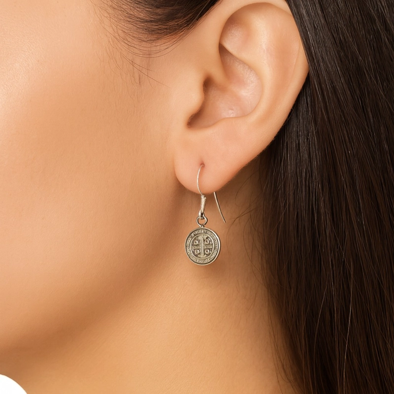 AROS PLATA 925 COLGANTE SAN BENITO PROTECTOR MEDALLA - 5
