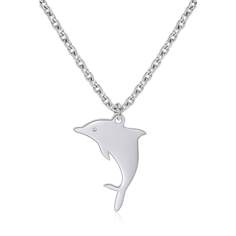 COLLAR DELFIN ACERO PLATEADO - 1