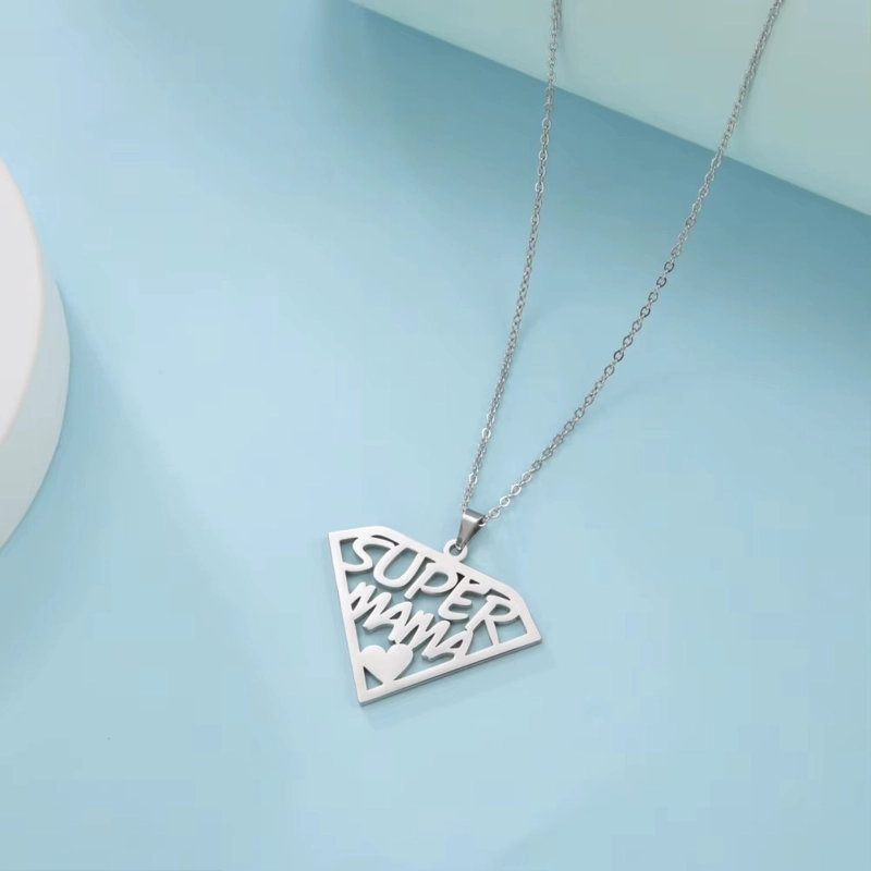 COLLAR SUPER MAMA ACERO PLATEADO - 4