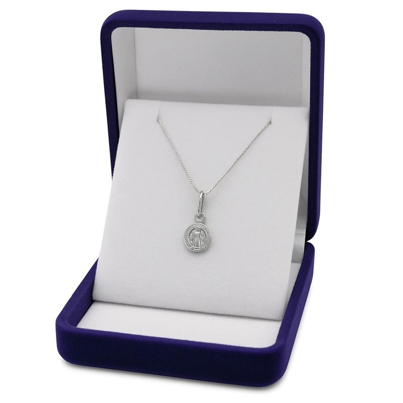 COLLAR MEDALLA PLATA 925 SAN BENITO PROTECTOR NIÑOS - 5