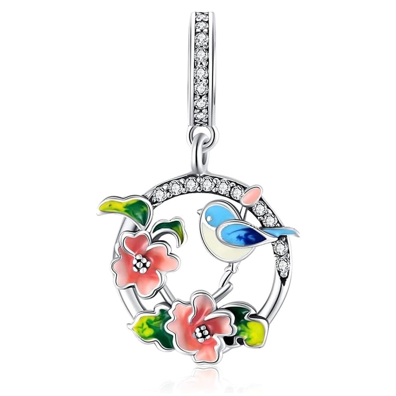 CHARM DIJE PLATA PAJARITO AVE DE LA SUERTE - 1