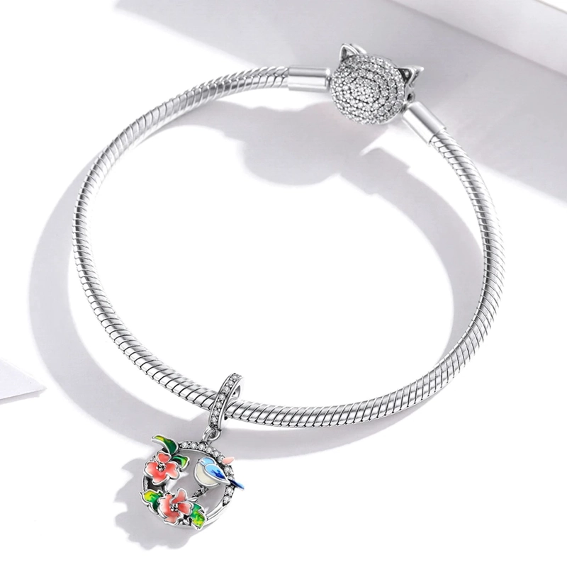 CHARM DIJE PLATA PAJARITO AVE DE LA SUERTE - 2