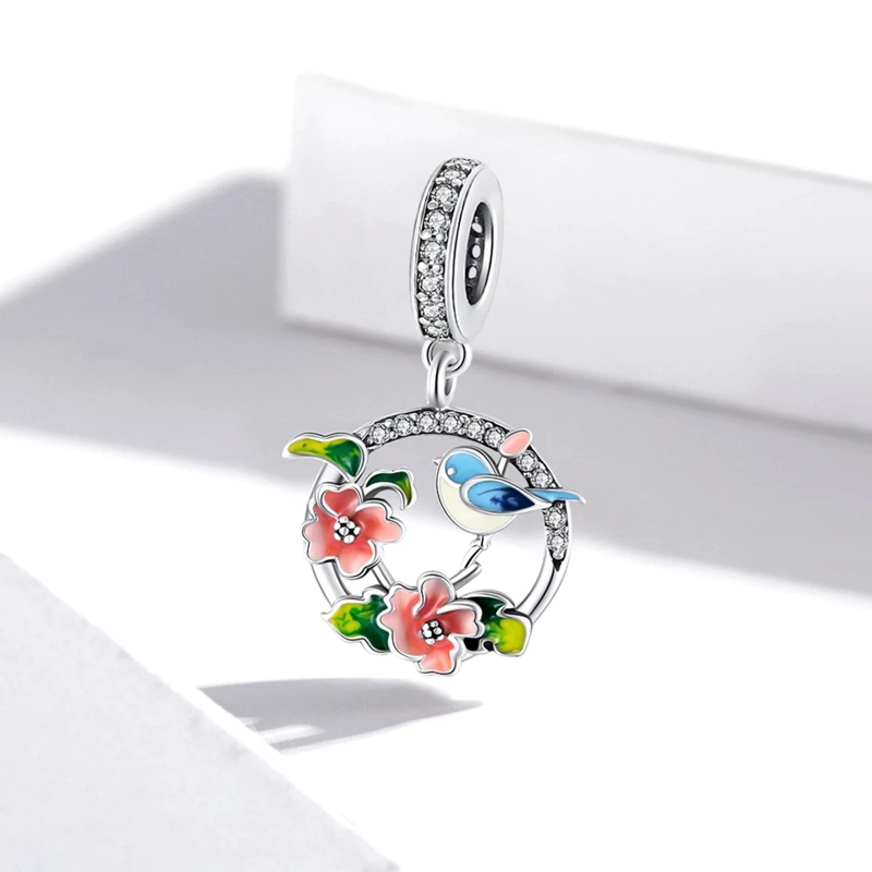 CHARM DIJE PLATA PAJARITO AVE DE LA SUERTE - 3
