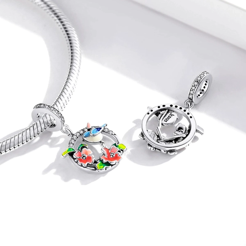 CHARM DIJE PLATA PAJARITO AVE DE LA SUERTE - 4