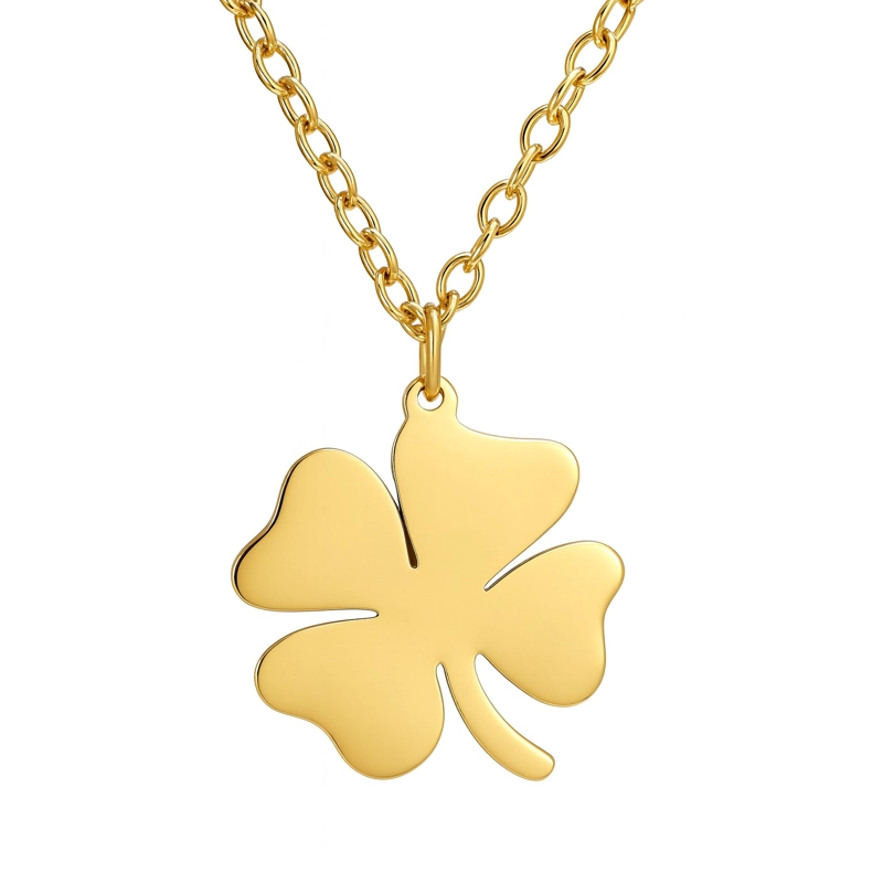 COLGANTE COLLAR TRE BOL 4 HOJAS 1111 ACERO DORADO - 1