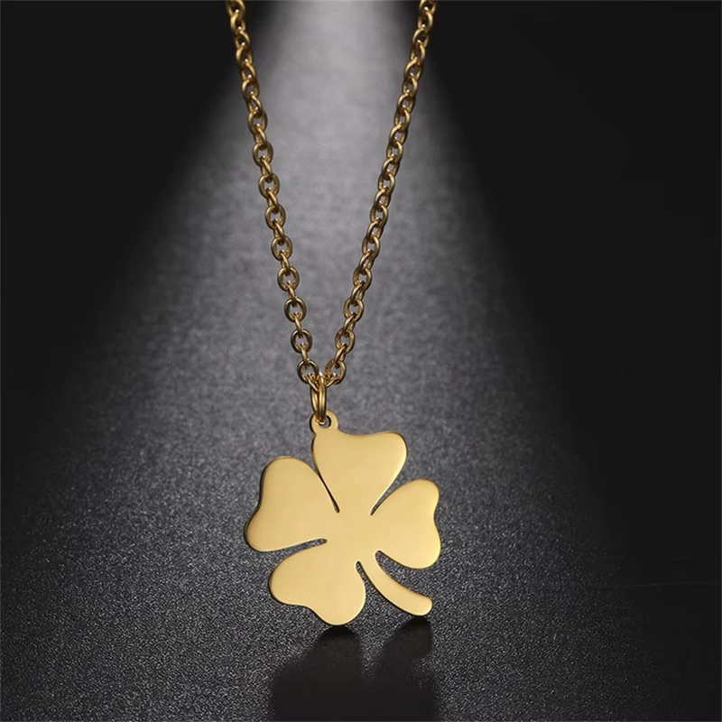 COLGANTE COLLAR TRE BOL 4 HOJAS 1111 ACERO DORADO - 4