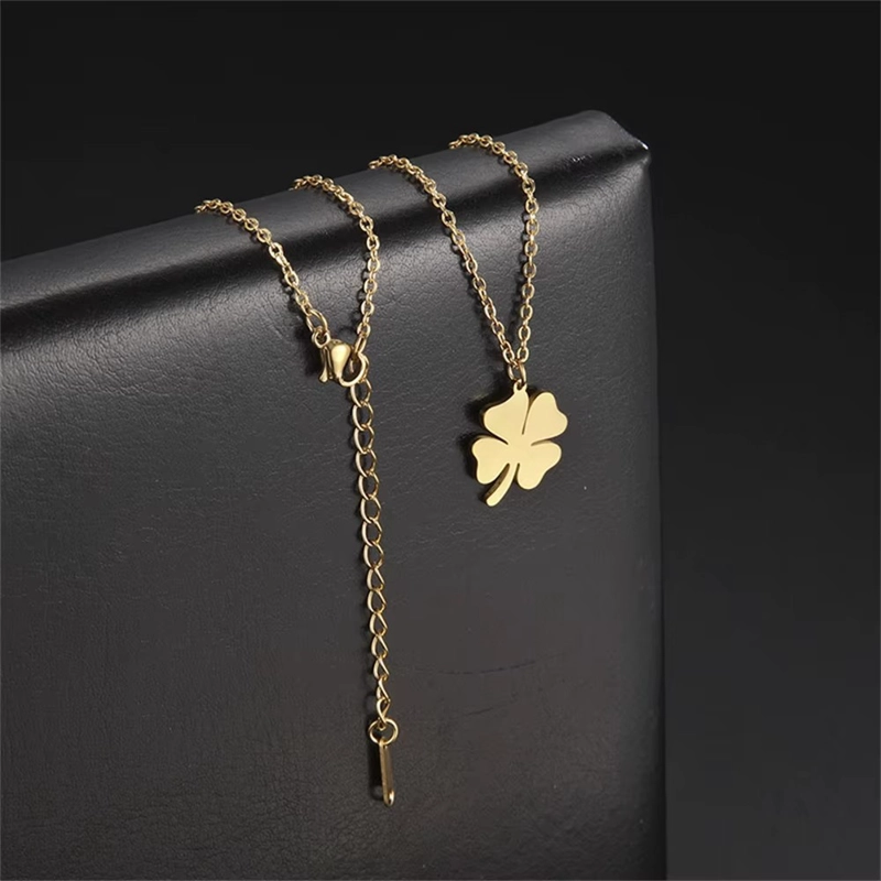 COLGANTE COLLAR TRE BOL 4 HOJAS 1111 ACERO DORADO - 5